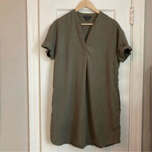 Hilary Radley Olive Green Mini Shift Dress Size Medium